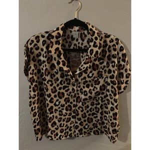 Paper Crane Cheetah Button Up Shirt